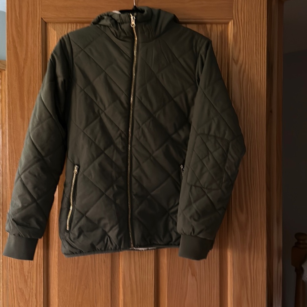 Hunter green quilted coat